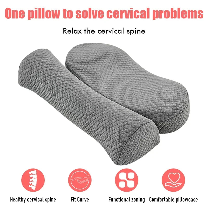 Almohada Cervical de Espuma Viscoelástica: Tela Tejida, Núcleo de Cubos de Agua y Diseño Ergonómico para Cuidado de la Salud