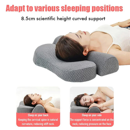 Almohada Cervical de Espuma Viscoelástica: Tela Tejida, Núcleo de Cubos de Agua y Diseño Ergonómico para Cuidado de la Salud